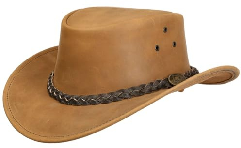 Scippis Sombrero de Piel Wigan Vaquero Western (L (58-59 cm) - Cognac)
