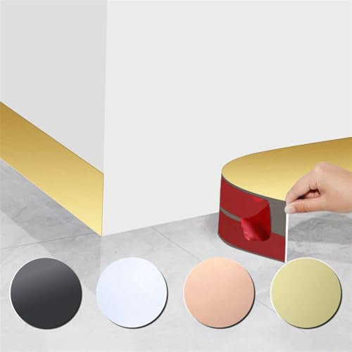 LKYJD Stainless Steel Kick Plate, Peel and Stick Kickplate Base Cover, Baseboard Molding Trim for Wall, Door, Kitchen Cupboard(Brushed Rose Gold,6cmx12m)