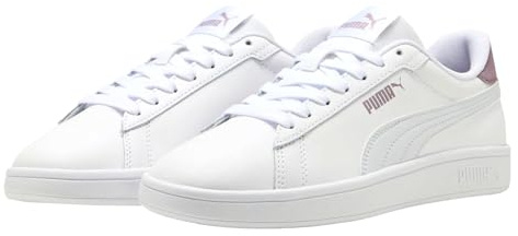 Puma Smash 3.0 L, Zapatillas Unisex Adulto, White Silver Mist Plum Jam, 42 EU