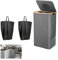 JXAXD Récipient de collecte de bouteilles consignées, 112 l, avec 2 sacs de rangement, collecteur de bouteilles, rangement avec couvercle et trou, pour cuisine et entrepôt, gris