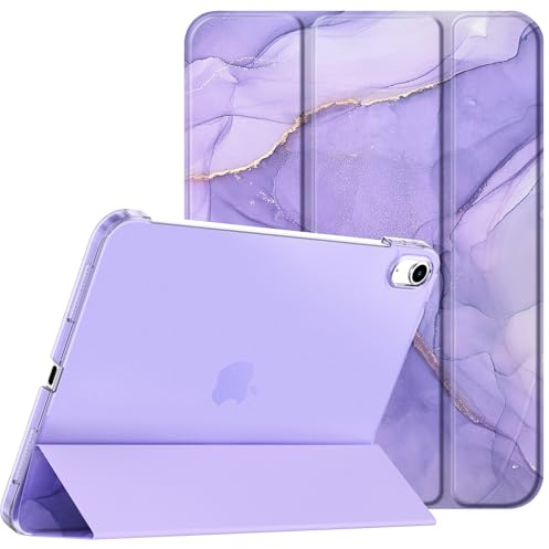 EasyAcc fodral för iPad (A16) 11:e/10:e generationen 2025/2022 11/10,9 tum, smalt hårt skyddande fodral för iPad 11/10 Gen, modeller A3354/A3356/A2696/A2757/A2777/A3162, lila marmor