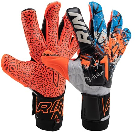 Rinat Guante de Portero Asimetrik SGR, Blanco/Naranja, Unisex Adulto