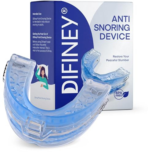Difiney Anti Snoring Device: FDA-Cleared Snoring Solution – Adjustable Snore Stopper Mouth Guard for Men & Women – Anti Snoring Mouthpiece to Improve Sleep – Reusable Night Use