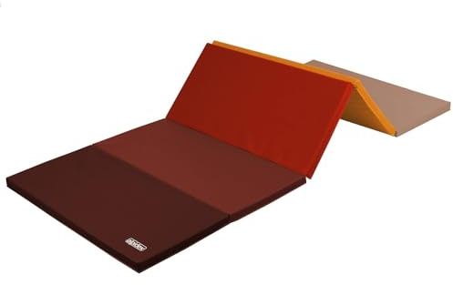 ALPIDEX Esterilla de gimnasia 185 x 78 x 3,2 cm plegable colchoneta de ejercicio suave de suelo deportiva para el hogar niños adultos, Color:rojo