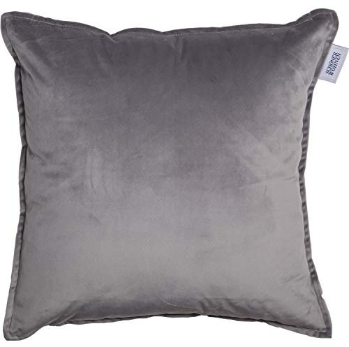 Schöner Wohnen Kollektion Kissenhülle Dolce 45x45 - Kissenbezug Grau Samt - Zierkissen Leinen - Dekokissen - Zierkissenhülle