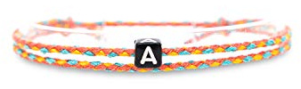 Tillverkad av Nami Boho surfararmband personligt med bokstav – kvinnor män flickor pararmband individuellt – bästa vänskapsarmband gåva – vattentät justerbar (gul)