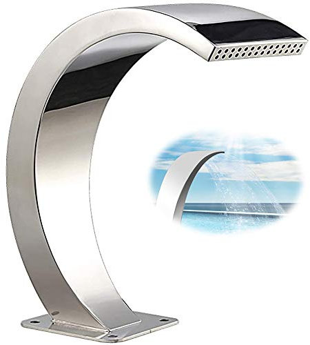 MNSSRN Schwimmbad Brunnen Edelstahl Wasserfall, Brunnen Garten Wasserfall für Garten Fischteich, Schwimmbad, Gartengeschenk Drop Teichwasser