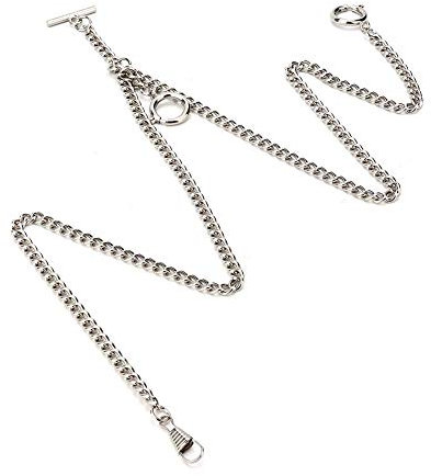 Wosune Vintage Pocket Uhrenkette, Metalltasche Retro Vintage Pocket Uhrenkette als für Uhrenhalter für Ihre Liebe zur Familie(Silver)