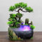 SHZICMY Zimmerbrunnen mit Beleuchtung Foggy Desktop-Brunnen Innenharz Steingarten Wasserlandschaft LED Tischbrunnen für Wohnzimmer, Schlafzimmer, Büro, Café (Nebel)