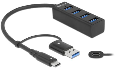 Delock 4 Port USB 3.2 Gen 1 Hub mit USB Type-C™ oder USB Typ-A Anschluss