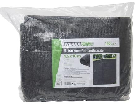 WERKA PRO Brise Vue Gris Anthracite 10m 150g/m2 1,50 x 10m