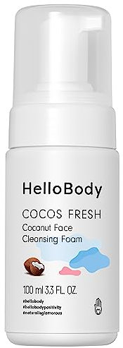 HelloBody COCOS FRESH Milder Reinigungsschaum (100 ml) – Facial Cleanser für trockene Haut – mit Moor-Extrakt und Kokosduft – Sanfte und gründliche Gesichtsreinigung für eine gepflegte Haut
