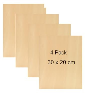 Contreplaqué 3mm, contreplaqué 30 × 20 cm basswood, Lre Co. matériaux de sculpture de l'artisanat du bois pack, contreplaqué pour la fabrication de modèles, bricolage bois artisanat (4)