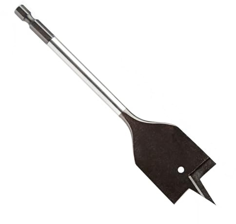Spadborr, 28 mm träborr, platt fräsborr, trähålskärare, med 1/4 tums sexkantskaft och skarp spets för plywood, gipsskivor, spånskivor, 28 x 152 mm 1 st.