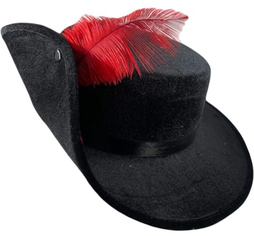 Vobumix Gentleman Fedoras Élégant Panama Chapeau Mousquetaire Classique Années 1920 Trilby Jazz Manhattan Large Bord avec Plume Décor