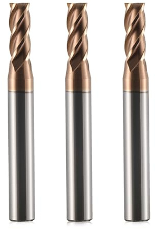 3 frese a raggio VHM, 4 denti, rivestimento AlTiN HRC 55, punte a sfera in metallo duro, fresa CNC per metallo (4 mm)