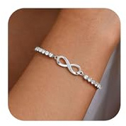 TempBeau tennisarmband kvinnor med zirkon, armband oändlighetstecken för kvinnor kvinnor, justerbart vänskapsarmband av rostfritt stål, armband damer smycken presenter till mor fru flickvän, Eine