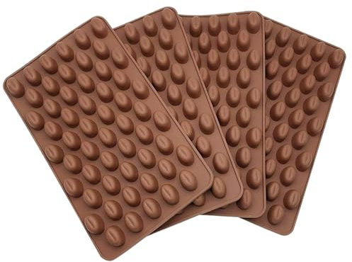 Moldes de supositorio, 4pcs mini molde de granos de café, 55 moldes de pastillas para hacer pastillas, chocolate ovalado para dulces de bricolaje horneado 7x4