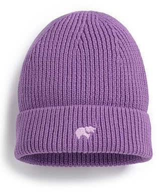 MONICA + ANDY Chunky Knit Hat, Size 12-24 Months, Dark Purple, 100% Organic Baby Clothes for Girls, Winter Clothing, Cold Weather Hat, Sustainable Super Soft Fabric, Sizes For Kids, Toddler & Infant