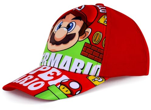 Ainvliya Ma-ri Baseball Cap Kids, Cartoon Adjustable Cotton Cap Children Sun Hat Boys Hat Cartoon Peaked Cap for Children Unisex 3-10 Years Old