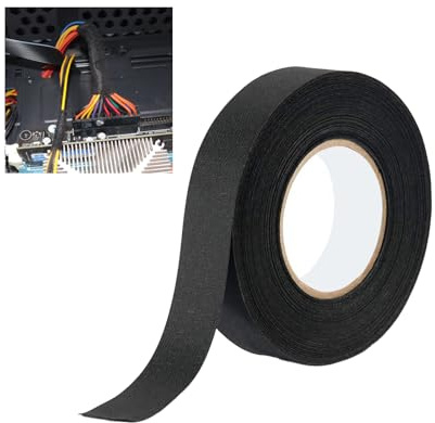Erioscar Wiring Harness Tape, Wiring Loom Tape 19MM x 15M, Heat Resistant Adhesive Cloth Fabric Cable Looms, Reduce Noise Heat Resistant Insulation
