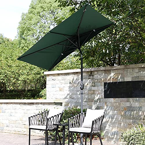 Parasol d'extérieur rectangulaire 200 x 100 cm avec baleines en acier, parasol de marché avec inclinaison, 4 couleurs disponibles, idéal pour balcon, terrasse, jardin – Vert