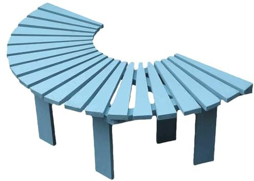 Panchina per albero di Natale, per esterni, semicircolare, in legno massiccio, resistente alle intemperie, per giardino e patio
