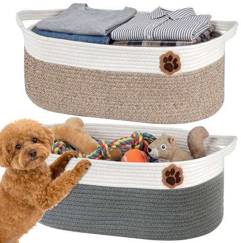 SZEE 2 Pack Stimulicat Handwoven Cat Basket, Large Instinct Cat Bed Baskets