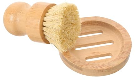 SECFOU Sisal Pot Scrubber Brush for Kitchen Cleaning Handle Sisal Bristles for Washing Vegetable Pots and Pans Sink and Stove Scrubbing Tool
