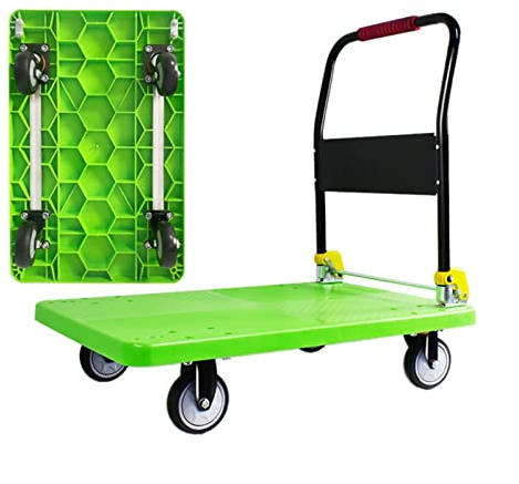 EHVYBDX Folding Platform Trolley, Portable Foldable Transport Platform Cart with Metal Handle, 360 Degree Swivel Wheels for Storage Basement