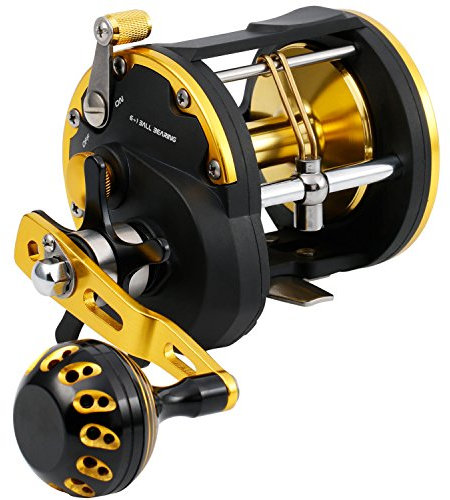Burning Shark Schleppen Spule Sole Level Wind Rollen, Ziehen Sie Rollen Boot Angeln Angeln Ocean für Sea Bass Zackenbarsch Lachs (STC40)