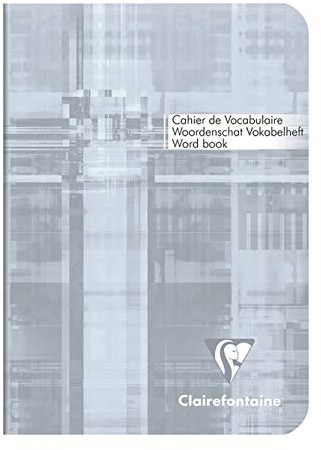 Clairefontaine 3647C Set of 10 Stapled Vocabulary Notebooks - A6 10.5x14.8 cm - 64 Lined Pages with Red Center Margin - 90 g White Paper - Laminated Card Cover - Random Colours