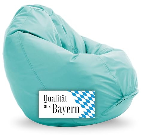 Bruni Sitzsack Classico L in Minzgrün – XL Sitzsack mit Innensack zum Lesen, Abnehmbarer Bezug, lebensmittelechte EPS-Perlen als Bean-Bag-Füllung aus Deutschland