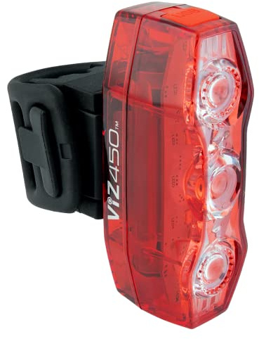 CatEye ViZ450 Rear Bike Light – Ultra-Bright 450 Lumen Rechargeable Rear Bicycle Light | OptiCube Lens & Daytime Hyperflash Mode for Maximum Visibility | USB Rechargeable | CatEye Bike Accessories