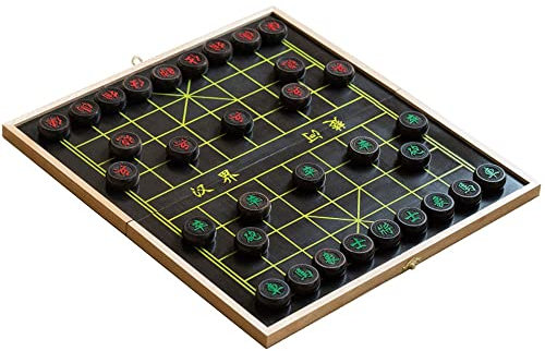 XIXIDIAN Chinesisches Schach (Xiangqi) Reise-Set, Faltbares Board Xiangqi Tragbares chinesisches Schachspiel Set (Color : Black, Size : 59 * 64 * 2.5cm)