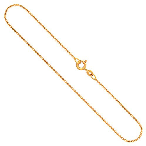 EDELIND Damen Gold Halskette 1.3 mm Ankerkette rund 333 aus Gelbgold Echt Gold Kette Goldkette Länge 70 cm mit Schmuck Geschenk Box Made in Germany