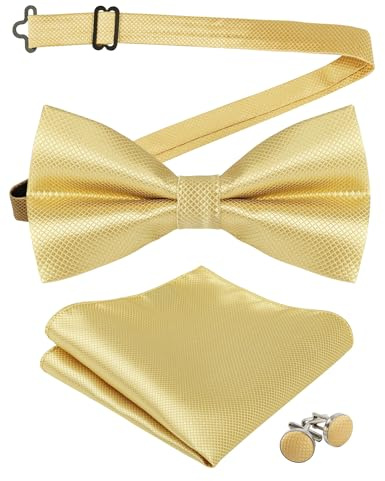 Alizeal Mens Party Bow Tie, Hanky and Cufflinks Set