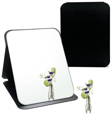 laeeyin Specchio da tavolo pieghevole da viaggio, piccolo specchio da viaggio, portatile, specchio da viaggio pieghevole per tavolo, portatile, uso domestico e viaggio (16 x 11 cm)