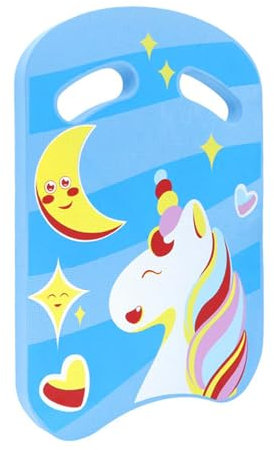 Schwimmbrett Kinder Schwimmbrett Kickboard Schwimmhilfe Cartoon Schwimmen Kickboard Trainingsausrüstung Unicorn Schwimm Board Mit Griffen Schwimmtraining Für Kinder (Blau)