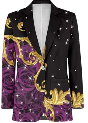 Suhoaziia Vestes blazer boyfriend ouvert sur le devant à col revers pour femme - Veste de costume à manches longues pour le travail et le bureau