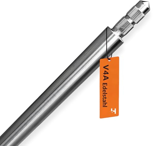 HausHeld Staberder V4A rostfritt stål Ø 20 mm – 1,5 m | utbyggbar med klämkoppling (utan gänga) | Jordningsstav/djup jord för blixtskydd och potentialutjämning | korrosions- och sjövattenbeständig