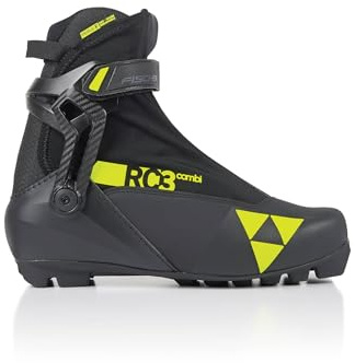Fischer RC3 Combi Performance Unisexe Adulte Chaussures de ski de fond respirantes d'hiver pour ski de fond classique et patinage Noir/jaune, 43