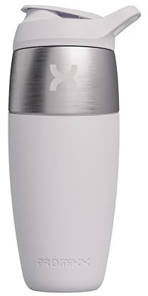 Promixx PURSUIT Bouteille Shaker Premium – Bouteille shaker de protéines à paroi unique en acier inoxydable – Durable, Couvercle Etanche, Sans Odeur