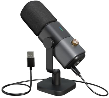 NearStream Condenser Microphone Set, XLR/USB Podcast Microphone with Desktop Mic Stand, Studio Mic for Gaming,Podcasting,Streaming,Recording,Noise Canceling（AM25X）