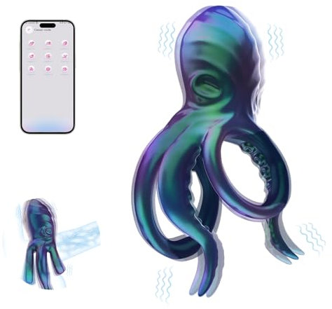 Qoosea Anello Pene Vibrator per Uomini, Silicone Pene Anelli Vibratore Erotici, Sex Toys Cockring Massaggiatore con 9 Modalità di Vibrazione, Penis Ring Giocattoli Sessuali Vibratoreper per Coppie