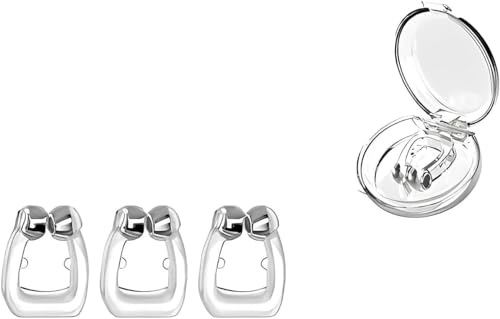 Antironquidos, clip magnético antironquidos, clip nasal antironquidos de silicona reutilizable, clip nasal, solución profesional y efectiva para ronquidos, antironquidos (Blanco)