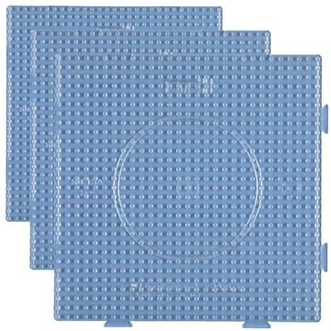 Hama - 234TR - Loisir Créatif - Midi Plaque - Carrée Assemblable Transparent (Lot de 3)
