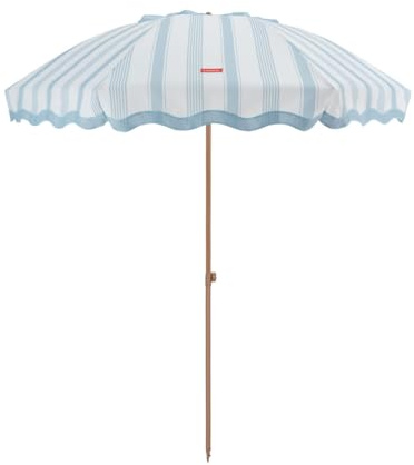 Flamingueo Sombrilla Playa Grande 220x225cm - Parasol con Protección Solar UPF 50+ para Playa, Jardín y Piscina - Orientación y Altura Regulable - Poliéster Waterproof - Bolsa de Transporte - Azul