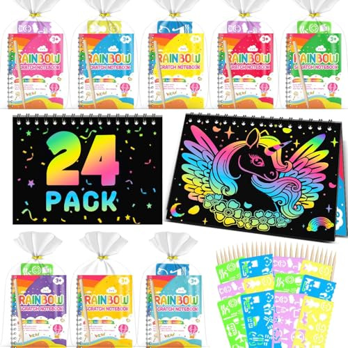 24 Kits de Scratch Art para Niños, Detalles Cumpleaños Niños