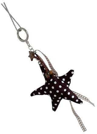 ECMQS Collier en tissu avec breloque étoile, motifs modernes à pois, accessoire de bijoux confortable pour le de mode, chaîne de pull à breloque étoile unique